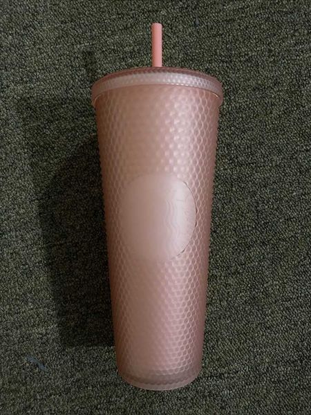 

starbucks 2022 soft touch pink lemonade studded 24oz tumbler cold cup