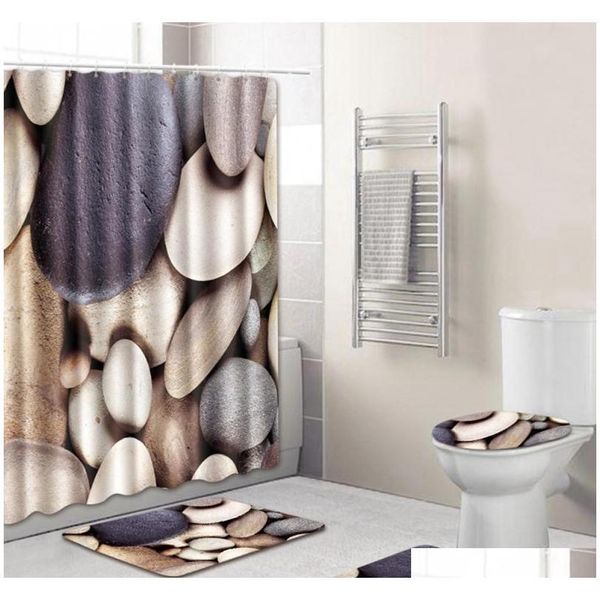 

8 types 4pcs set bathroom non-slip pedestal rug + lid toilet cover + bath mat+sho qylptg lipper