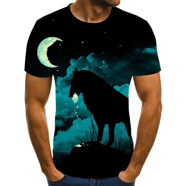 

wolf summer hipster anime homme 3d print shirts oversized oversized humor men clothing
