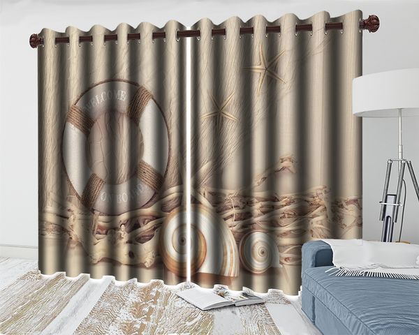 

custom window 3d curtain starfish conch 3d mural curtain living room bedroom beautifully decorated 3d blackout curtain