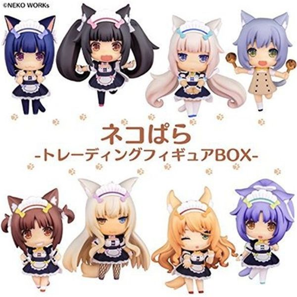 

8pcs/lot 6cm nekopara chocolat vanilla azuki coconut maple cinnamon mini pvc anime action figure model doll collection toys