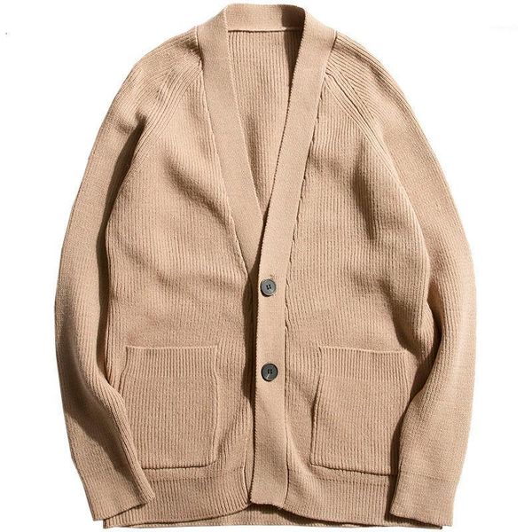 

men's autumn and winter sweater men classic woolen cardigan men's temperament all-match two-piece buckle clothes coat, White;black