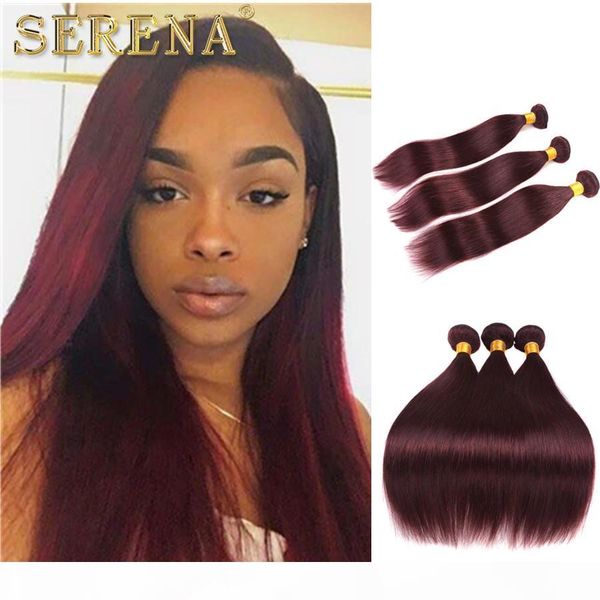 

rosa hair beauty malaysian straight virgin hair 3 bundles 99j malaysian straight human hair weaving 10''-30"length witho, Black