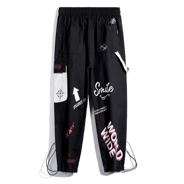 

new women 2021 cargo beautiful standard print streetwear pants plus size pant basker t94r, Black;white