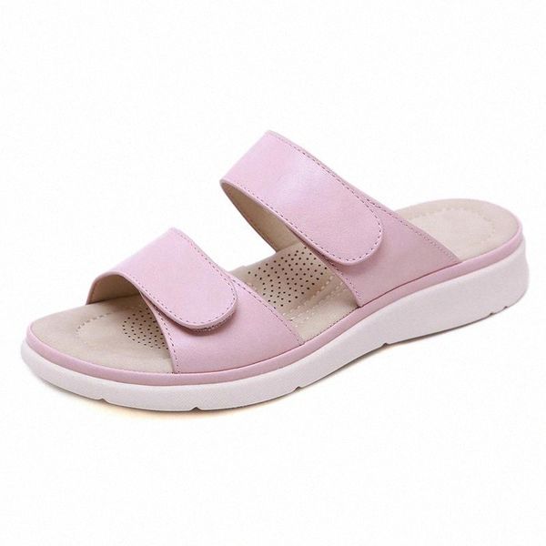 

2020 summer shoes women sandals soft flat women beach sandals summer ladies shoes pink black a2123 #4k2n