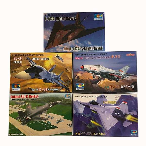 

144 assemble fighter plastic model kit building 1/ set china russia usa military aircraft mini sand table toy