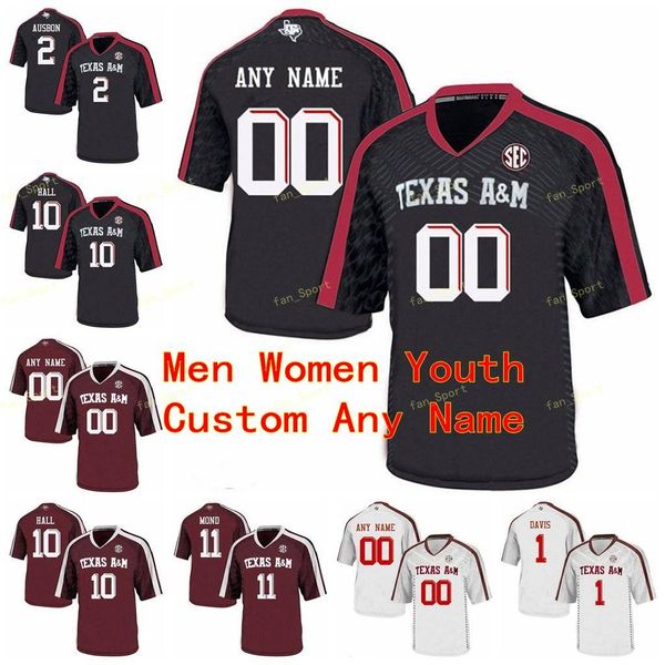 

custom texas a&m aggies college football jerseys 11 kellen mond 13 kendrick rogers 13 mike evans 15 myles garrett men women youth stitched, Black