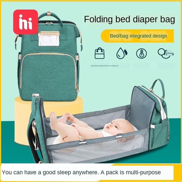 

new folding crib multifunctional large capacity mother and portable shoulder mommy bag baby 1005