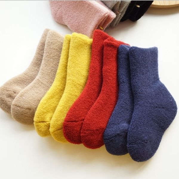

baby winter thick terry socks soft warm newborn cotton boys girls cute toddler socks floor socks 0-2 years y201009, Pink;yellow