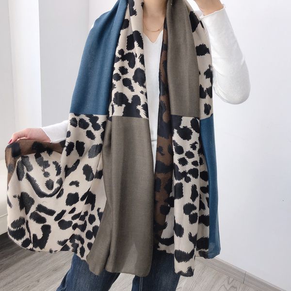 

scarf women's republic of korea east gate 2019 new cotton hemp autumn and winter warm neck color matching shawl, Blue;gray