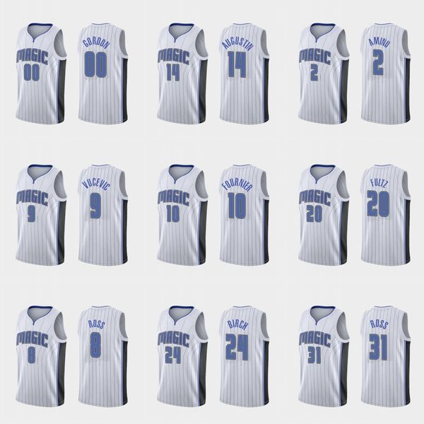 

orlando magic men nikola vucevic evan fournier aaron gordon markelle fultz al-farouq aminu nba white custom association jersey, Black