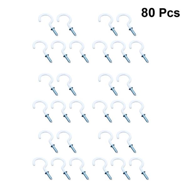 

80pcs question mark shaped cup hooks hangers kitchen bathroom spoon towel clothes utensils retail store snack hanging pothooks