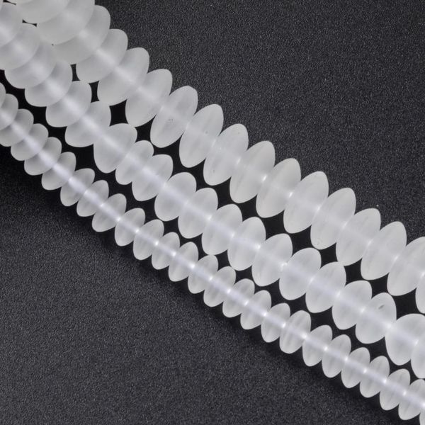 

natural frosted white crystal stacked stone beads round loose spacer beads for jewelry making diy bracelet handmade 6/8/9mm