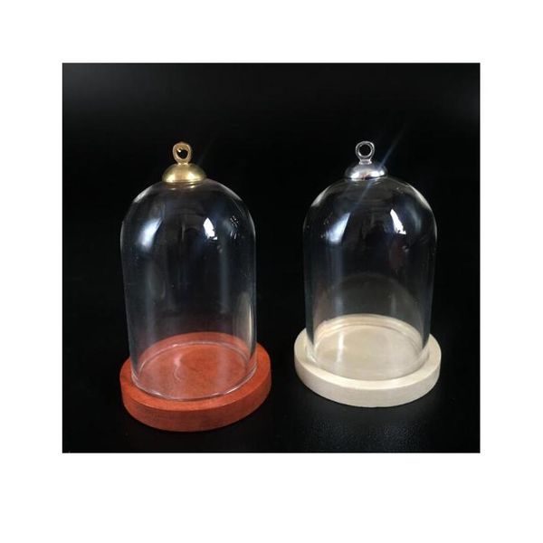 

1set 38*25mm bell jar shape tube clear glass bubble bottle & tray & connector for diy jewelry necklace accessories sqczal, Black