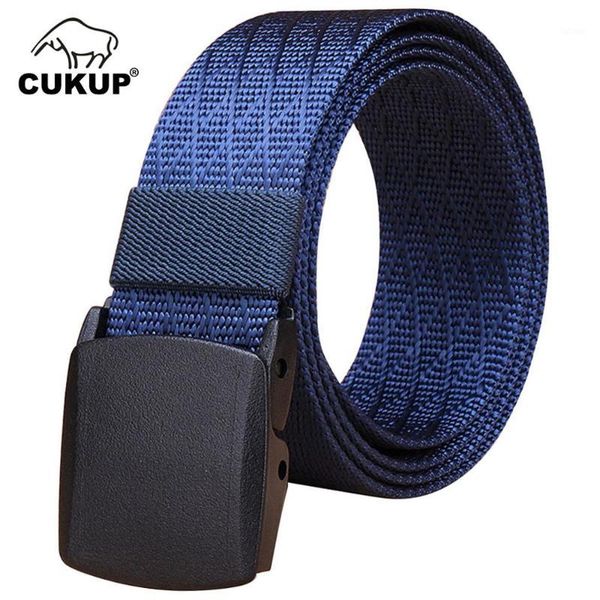 

cukup quality design outdoor fashion striped nylon waist belts buckle female accessories belt men 3.8cm width cbck0951, Black;brown