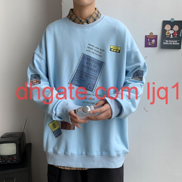 

loose round neck plush sweater for men, Black