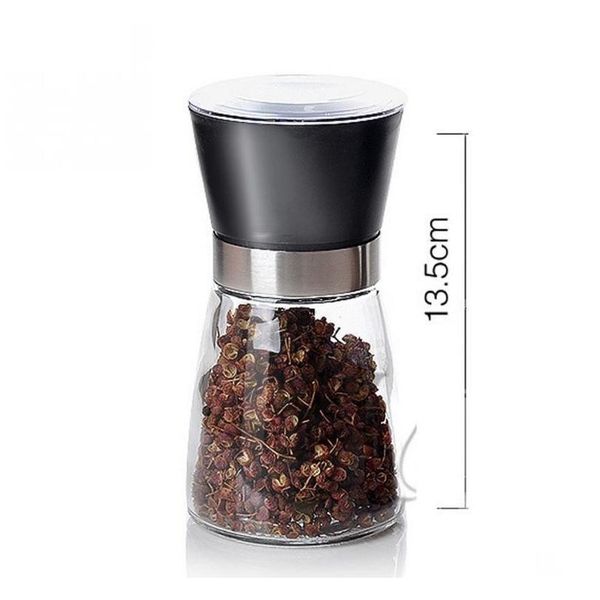 

pepper grinder mill glass round bottle salt herb spice hand manual pepper mill cooking bbq seasoning mill jllfin xhhair