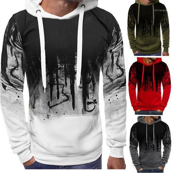 

men knitted hooded pullovers printing leisure long sleeve hoodie even hat shirt male loose sweater cotton jumper, White;black