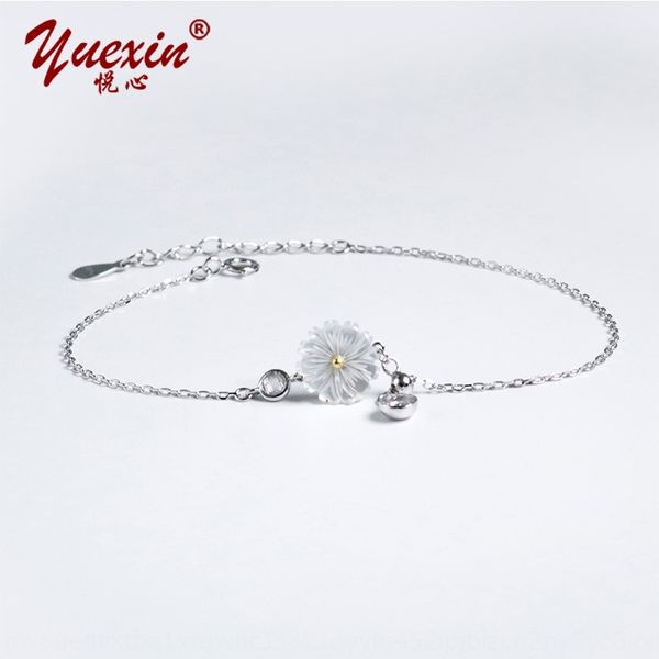 

925 серебряная оболочка маленькая ромашка браслет женский чистый красный браслет giftgift giftlightins небольшая толпа дизайн тенденция прос, Golden;silver