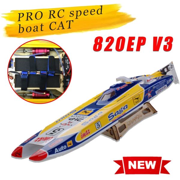 

pro rc speed boat cat 820ep v3 twin brushless motor w/ 80a esc*2 and servo new