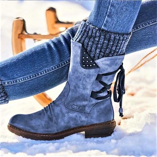 

price lowest with and gift - women boots winter autumn girls flat heel boot fashion knitting patchwork shoes, Black