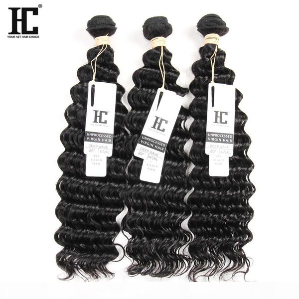 

hc hair peruvian virgin hair deep wave unprocessed human hair weave deep wave peruvian remy extensions 3 bundles, Black