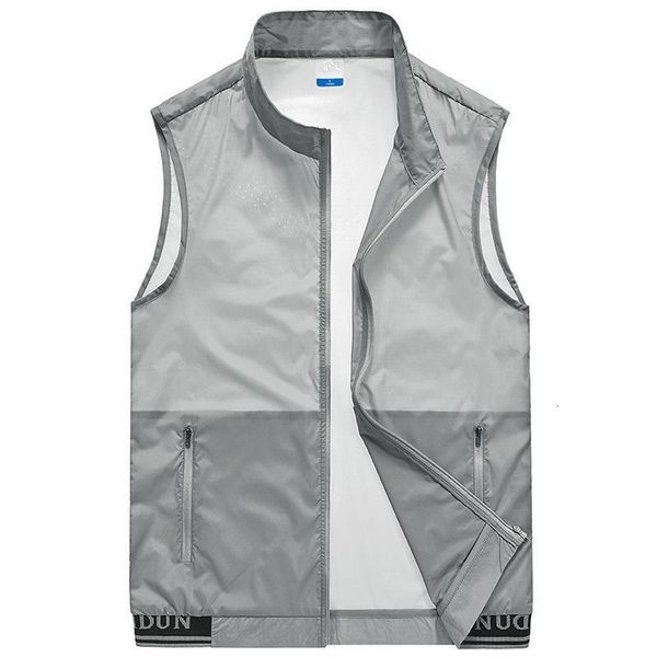 

mens waistcoats men's summer sleeveless ultra-thin waistcoat vest fashion breathable outerwear casual sunscreen vest jacket male, Black;white