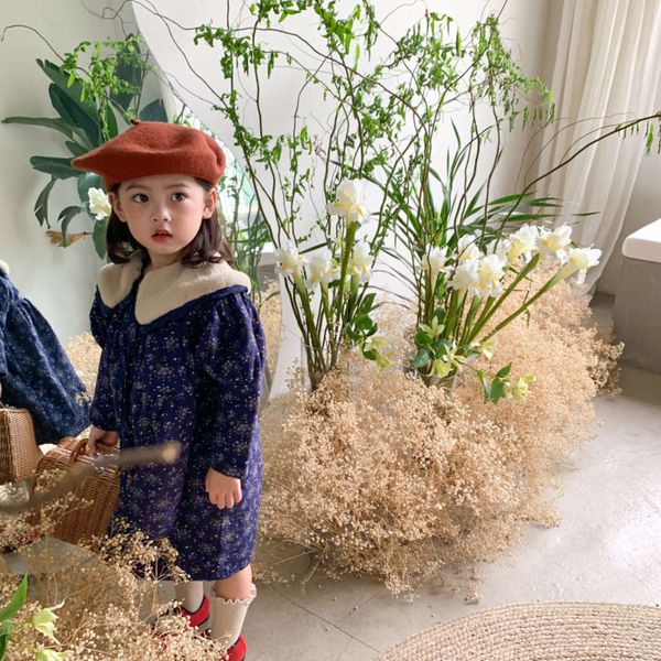 

in korean girl's floral clip cotton drs autumn and winterqami uqx6, Red;yellow