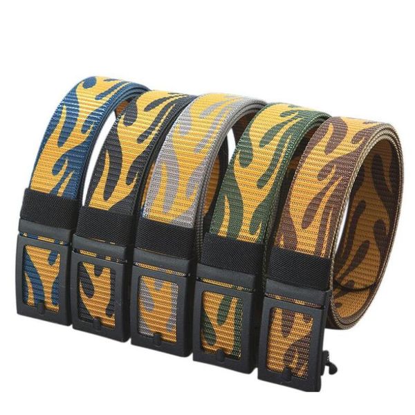 

new flame matic buckle men's belt outdoor sports military tactical belts canvas waist band metal buckle nylon army m jlljlu, Black;brown