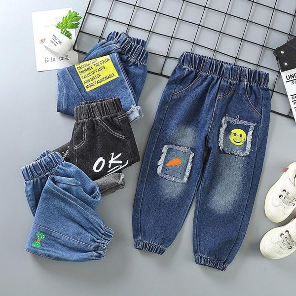 

kids solid jeans trousers pants boys girls denim pants baby boys jeans autumn winter children jeans long pants clothing fashion q1219, Blue