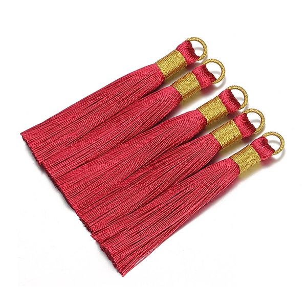 

10pcs 8cm colorful silk tassel with caps decorative tassel pendant earrings charm for diy jewelry making hangling accessories h bbyqnj