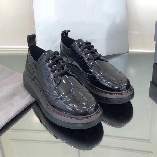 

высокое качество подлинная leataher женщин платформы обувь шнуровка flats обувь fmele повседневный улица vinage бездельников, Black