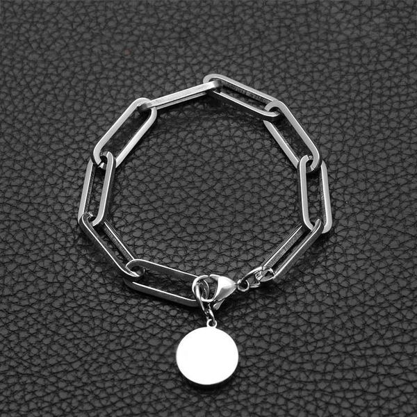 

link, chain fashion titanium steel retro personality bracelet stainless jewelry hundred matching accessories, Black