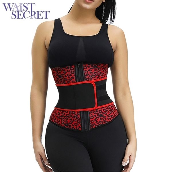 

waist secret women waist trainer leopard neoprene belt body shapers tummy control slimming cincher corset weight loss shapers lj201209, Black;white