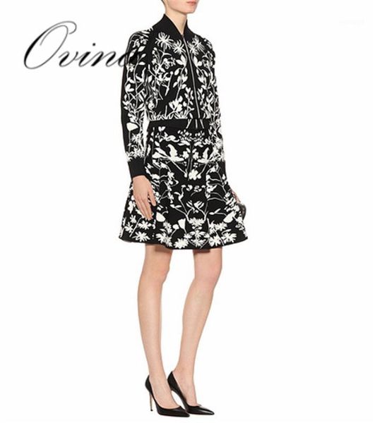

celebrity 2 pieces long sleeve jacquard mini skirts warm winter bandage women sets1, Gray