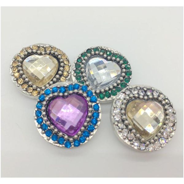 

ginger snap button rhinestone chunk charm button 18mm interchangeable heart style diy jewelry for noosa snap bracel wmtuem queen66