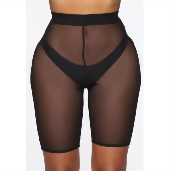 

summer womens see through mesh sheer slim fit shorts beachwear trunks high waist ladies swimsuits trunk, White;black