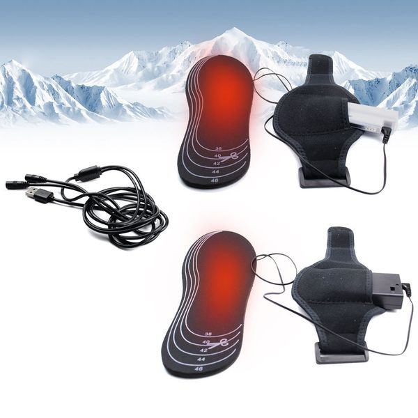 

electric heated insoles winter warm shoe inserts for hunting/ skating keep warm shoe pad for outdoor travel foot warmer unisex, White;pink