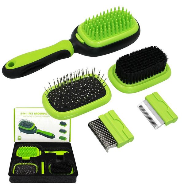 

5 in 1 pet grooming pet dog comb brush set cat puppy grooming hair removal comb for long hair dogs bbycau