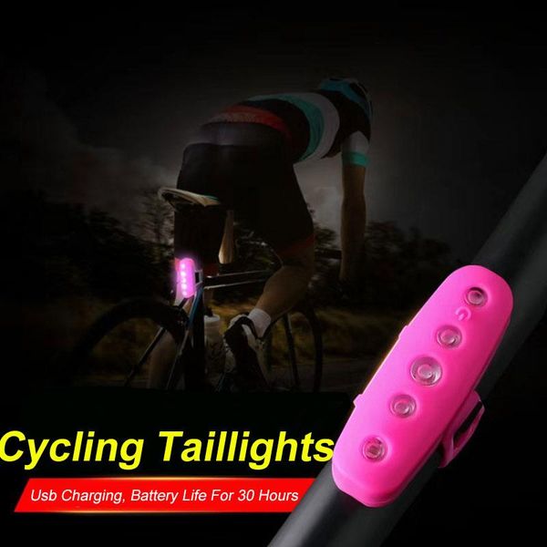 

usb charging bicycle rear tail light waterproof bike taillight lamp 4 modes night cycling warning safety taillights accessories