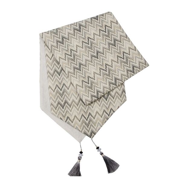 

noble purple modern wave geometric table runners cloth cotton with tassels dining decoration for wedding dinner party gray color f wmtnlt