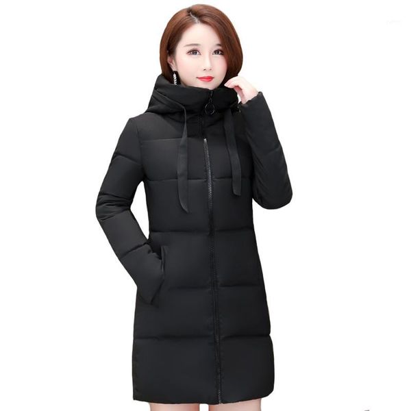 

plus size -6xl winter coats women jackets hooded warm thick new fashion cotton parka female outerwear oversize long coats1, Black