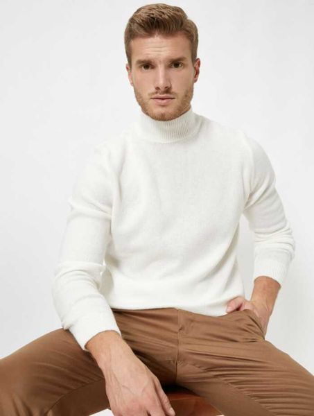

turtleneck seasonal men sweater ecru grey brown mink mustard coloured casual formal winter fashion quality pullower, White;black