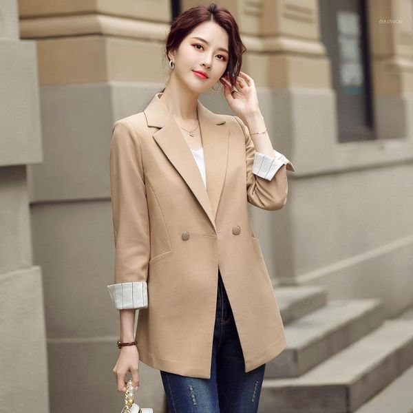 

single breasted black khaki apricot women girl loose blazer 2020 new casual female solid coat blazer outwear jacket1, White;black
