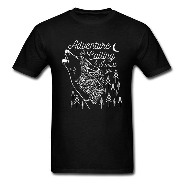

fashionable man adventure is calling forest wolf print 100% cotton short sleeve birthday gift s hoodie designers t shirts sweatshirt