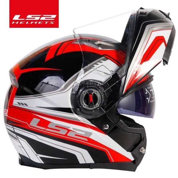 

motorcycle helmets original ls2 ff370 flip up helmet dual shield with sun lens modular visor capacete casco moto liner1