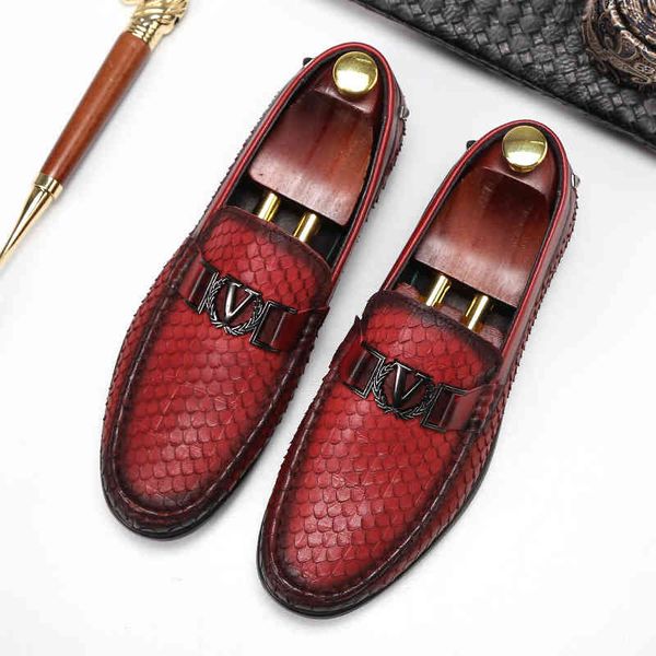 

quality genuine high leather men loafers fashion metal buckle slip-on leisure comfortable party dress shoes black brown size 38-43