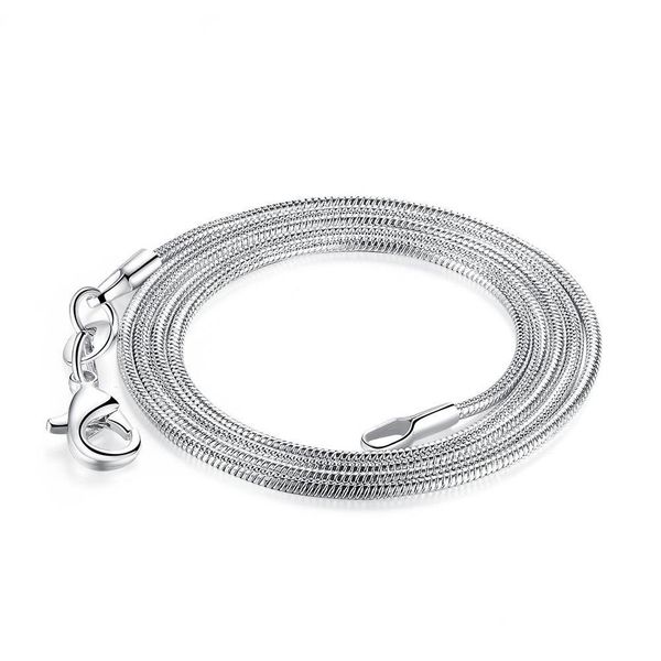 

shipping 100pcs/lot 925 sterling silver smooth snake chains necklace big size 26" 28" 30" 1mm charms choker fashion aqkys
