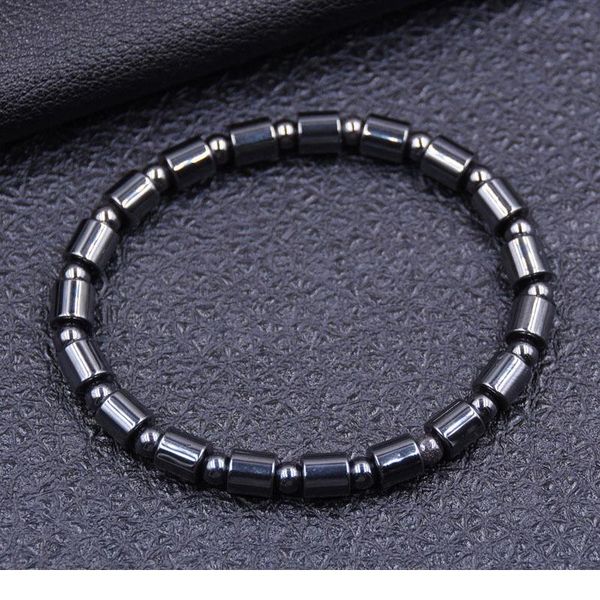 

magnetic stone therapy bracelets for health care elastic hematite magnetic bracelets with beads for men a qylxkk, Black