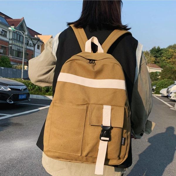 

vintage women backpack canvas simple college students school bag women travel backpack large capacity book bag mochila feminina